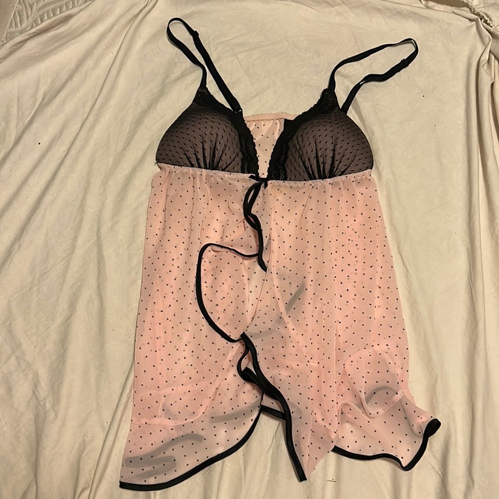 Light Pink With Black Star Lingerie Top